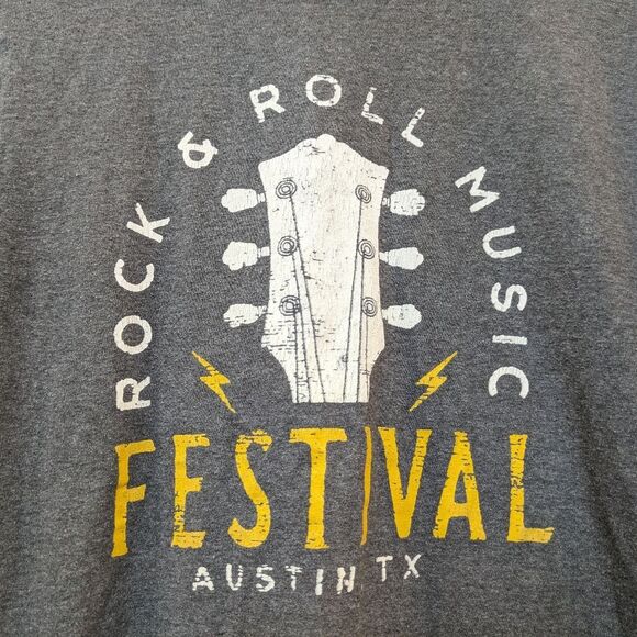 Austin Rock & Roll Music Festival Gray Short Sleeve Shirt, Mens Small - Picture 2 of 9